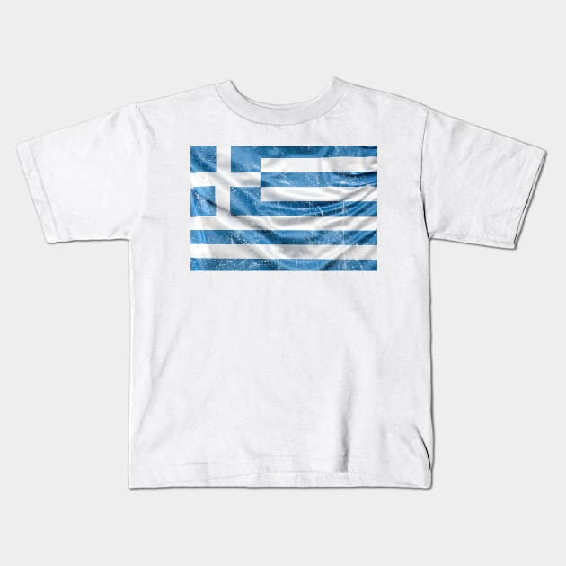 flag greece Kids T-Shirt by soufibyshop